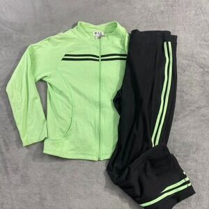 GW Sport Sweater Jogger Womens XL Track Lemon Black Cotton Spandex Athleisure‎